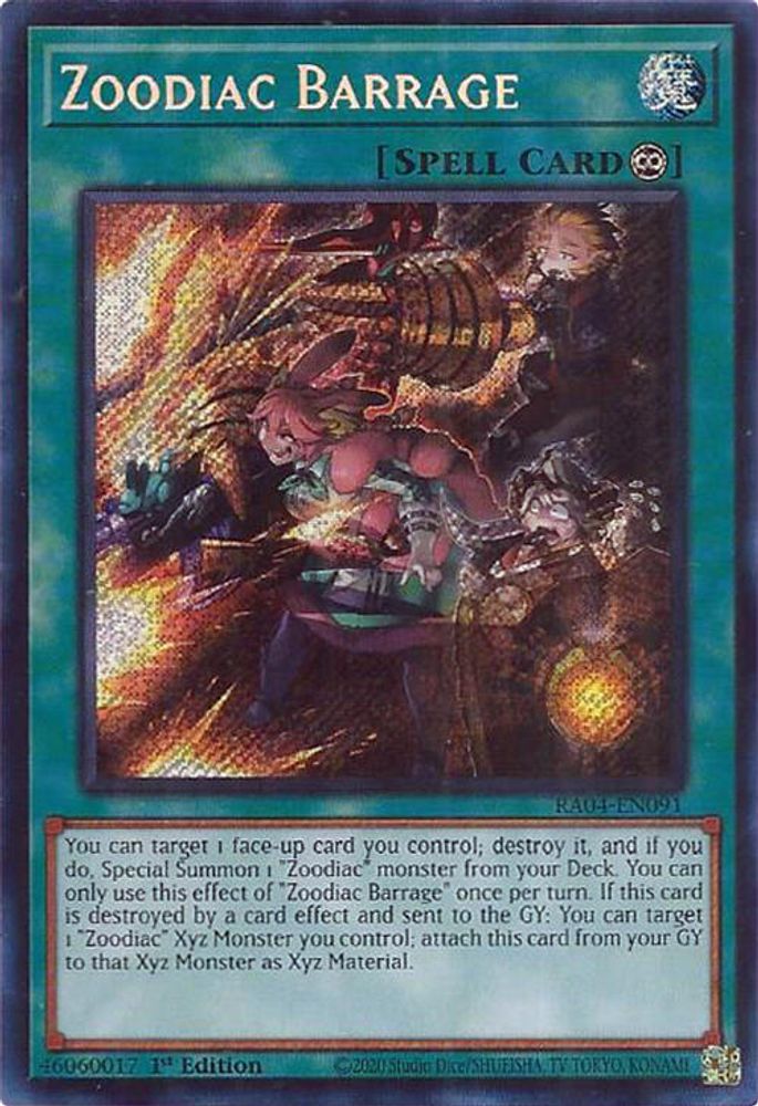 Zoodiac Barrage (Secret Rare) (RA04-EN091) - Secret Rare