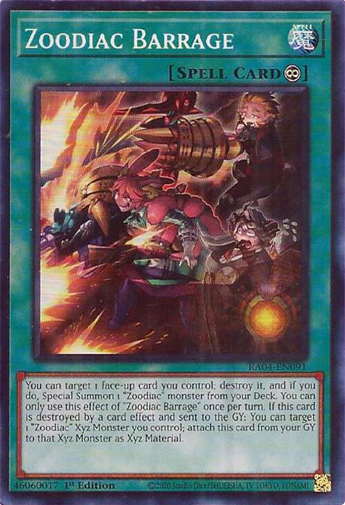 Zoodiac Barrage (RA04-EN091) - Super Rare