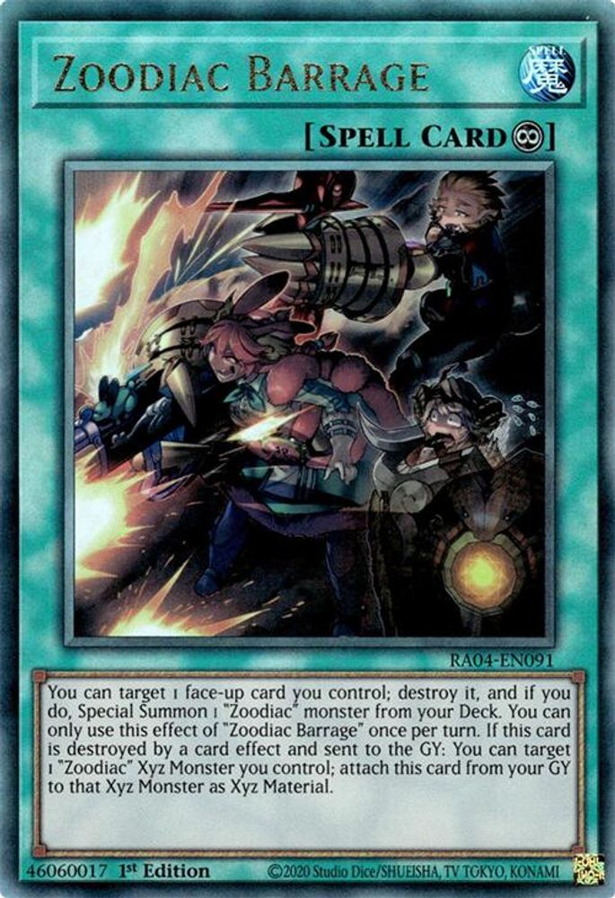 Zoodiac Barrage (PUR) (RA04-EN091) - Prismatic Ultimate Rare
