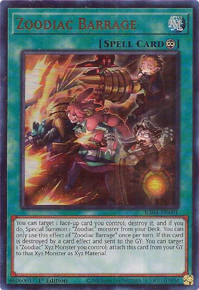Zoodiac Barrage (UR) (RA04-EN091) - Ultra Rare