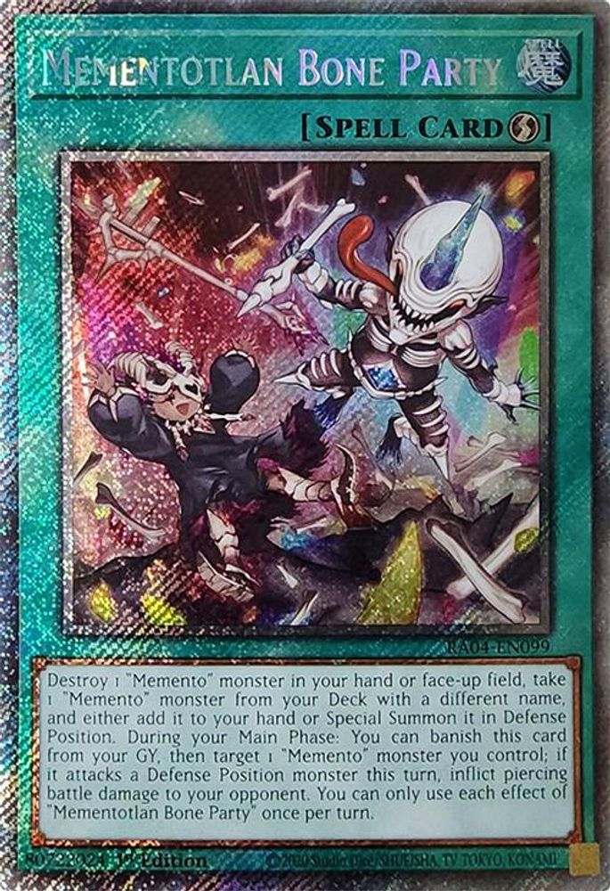 Mementotlan Bone Party (Platinum Secret Rare) (RA04-EN099) - Platinum Secret Rare