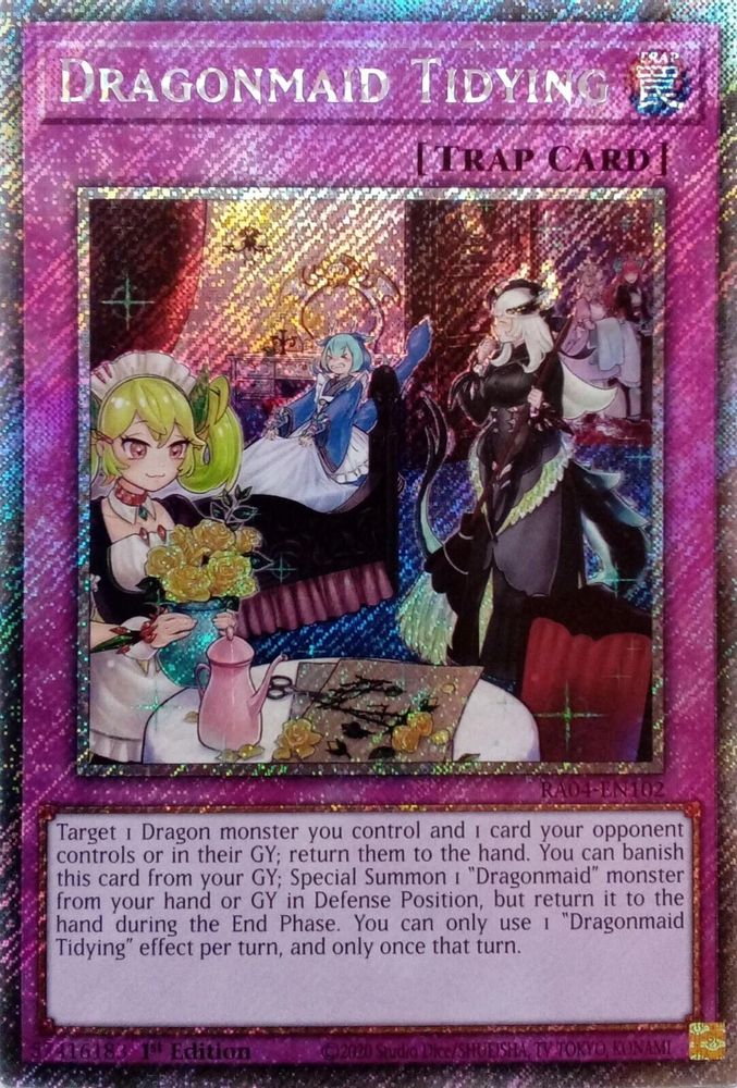 Dragonmaid Tidying (Platinum Secret Rare) (RA04-EN102) - Platinum Secret Rare