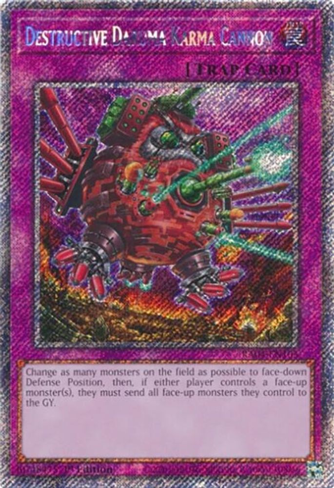 Destructive Daruma Karma Cannon (Platinum Secret Rare) (RA04-EN103) - Platinum Secret Rare