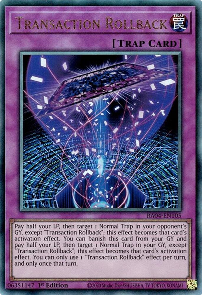 Transaction Rollback (PUR) (RA04-EN105) - Prismatic Ultimate Rare