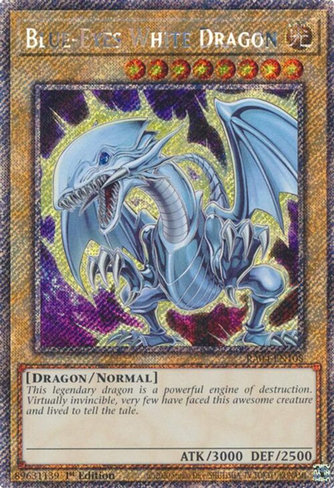 Blue-Eyes White Dragon (7th Art) (Platinum Secret Rare) (RA04-EN108) - Platinum Secret Rare