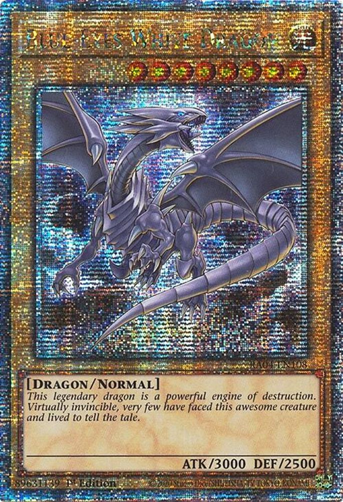 Blue-Eyes White Dragon (8th Art) (Quarter Century Secret Rare) (RA04-EN108) - Quarter Century Secret Rare