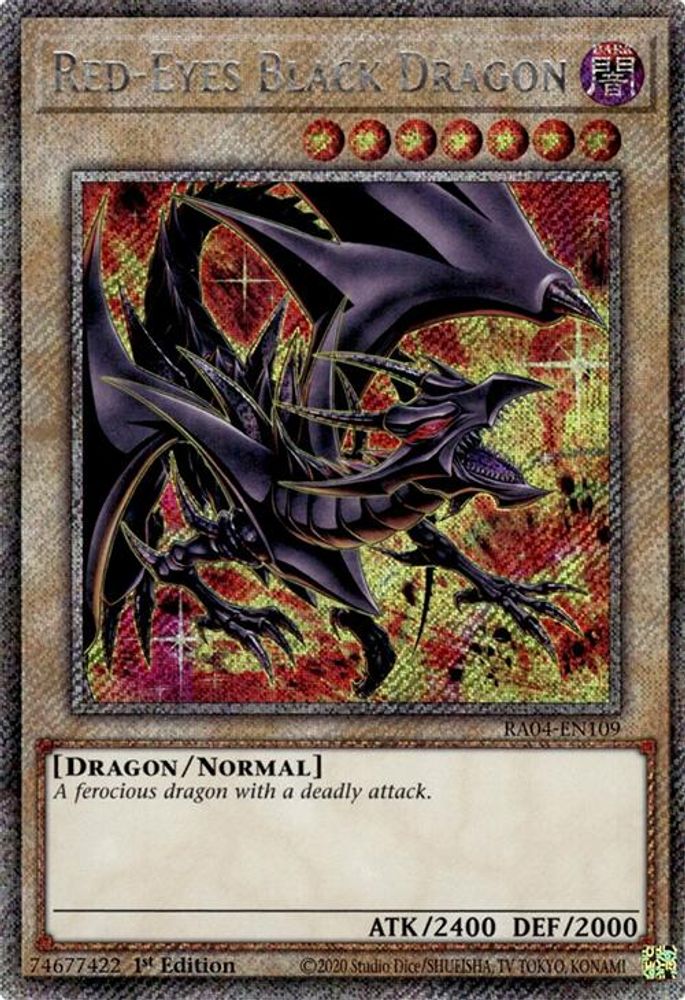 Red-Eyes Black Dragon (8th Art) (Platinum Secret Rare) (RA04-EN109) - Platinum Secret Rare