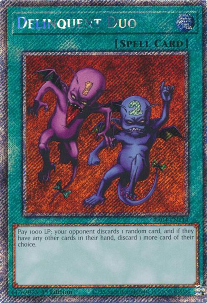 Delinquent Duo (Platinum Secret Rare) (RA04-EN114) - Platinum Secret Rare