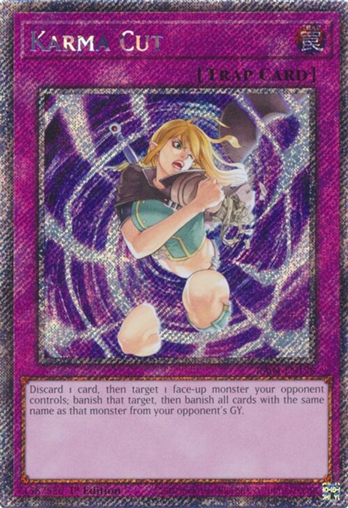 Karma Cut (Platinum Secret Rare) (RA04-EN128) - Platinum Secret Rare