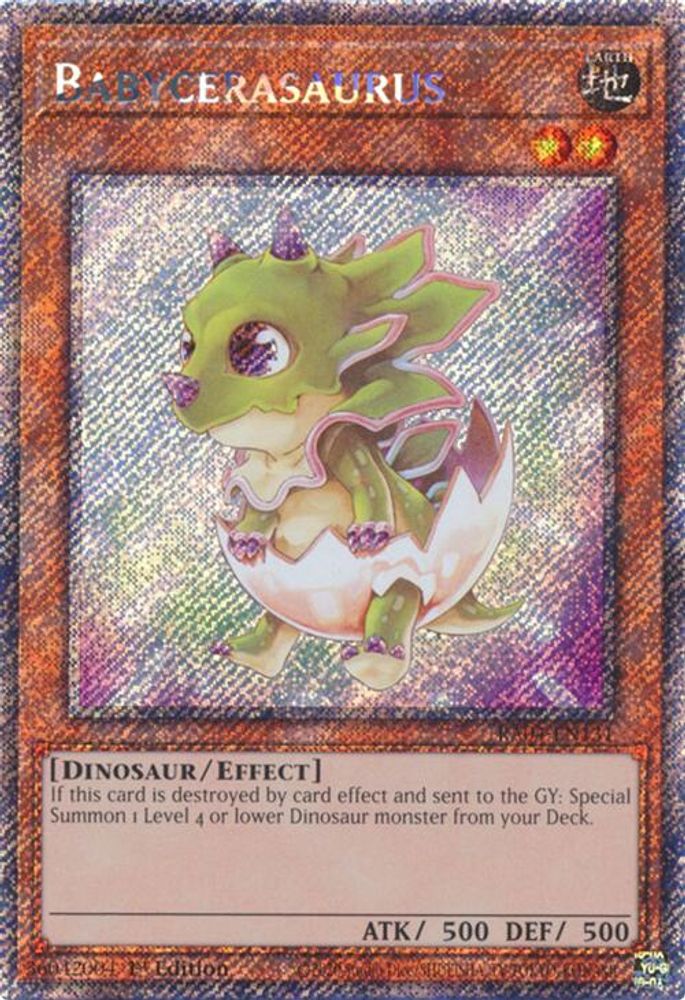 Babycerasaurus (Platinum Secret Rare) (RA04-EN131) - Platinum Secret Rare