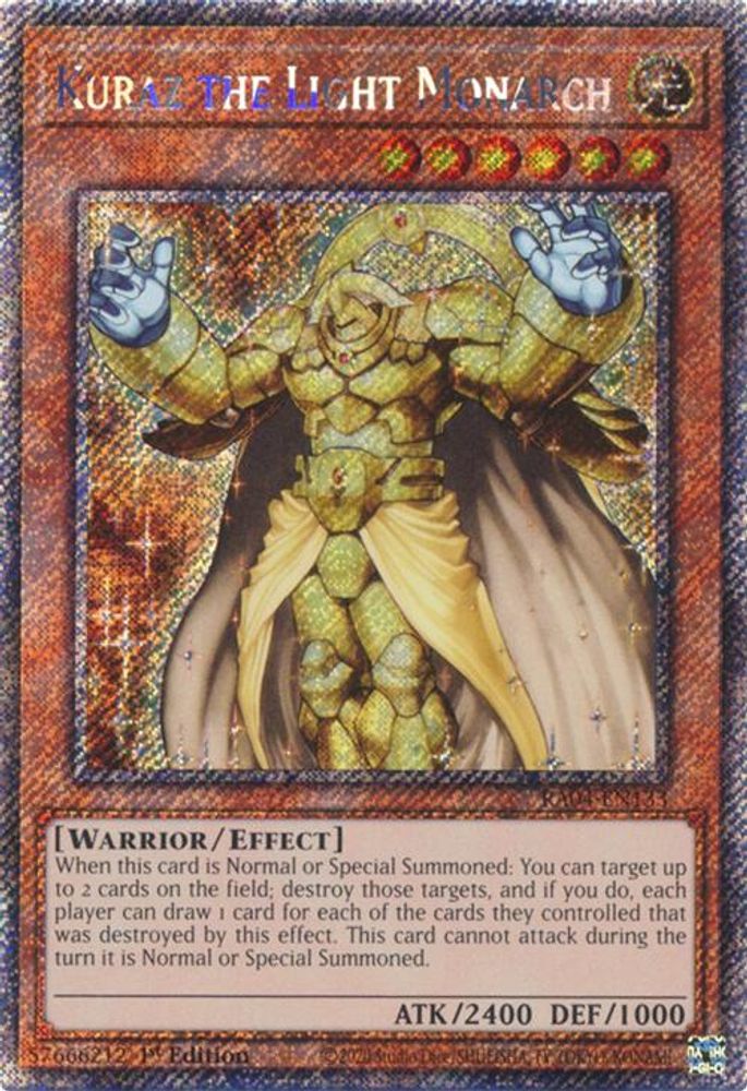 Kuraz the Light Monarch (Platinum Secret Rare) (RA04-EN133) - Platinum Secret Rare