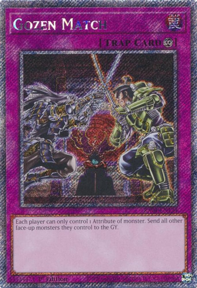 Gozen Match (Platinum Secret Rare) (RA04-EN134) - Platinum Secret Rare