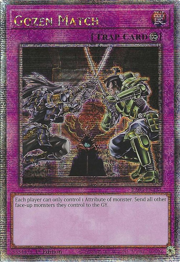 Gozen Match (Quarter Century Secret Rare) (RA04-EN134) - Quarter Century Secret Rare