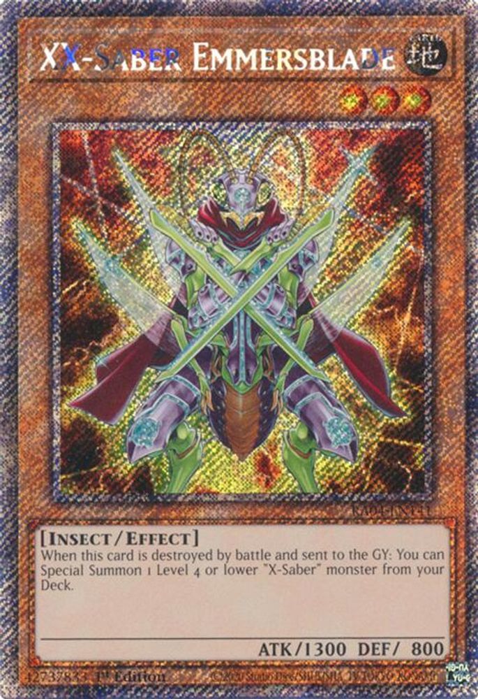 XX-Saber Emmersblade (Platinum Secret Rare) (RA04-EN141) - Platinum Secret Rare