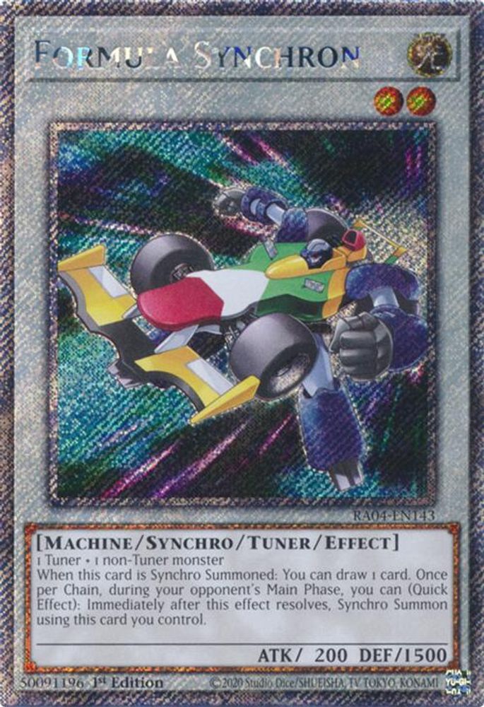 Formula Synchron (Platinum Secret Rare) (RA04-EN143) - Platinum Secret Rare