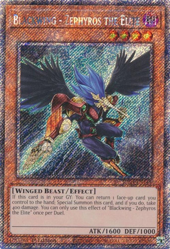 Blackwing - Zephyros the Elite (Platinum Secret Rare) (RA04-EN145) - Platinum Secret Rare