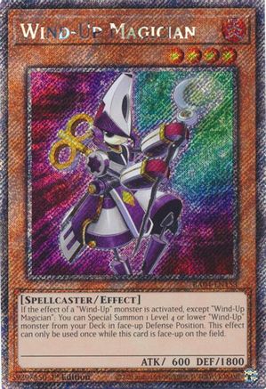 Wind-Up Magician (Platinum Secret Rare) (RA04-EN153) - Quarter Century Stampede 1st Edition