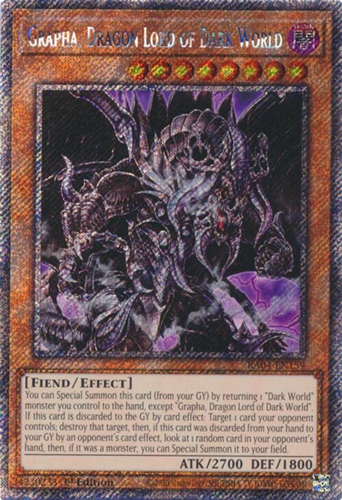 Grapha, Dragon Lord of Dark World (Platinum Secret Rare) (RA04-EN159) - Platinum Secret Rare