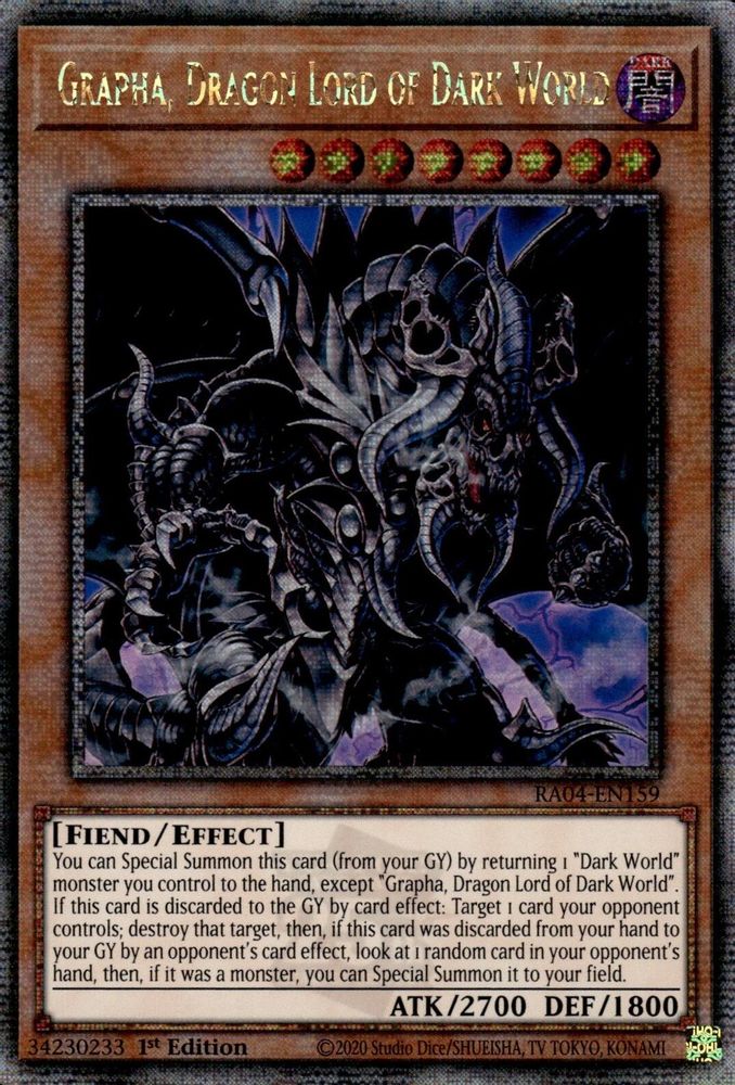 Grapha, Dragon Lord of Dark World (Quarter Century Secret Rare) (RA04-EN159) - Quarter Century Secret Rare
