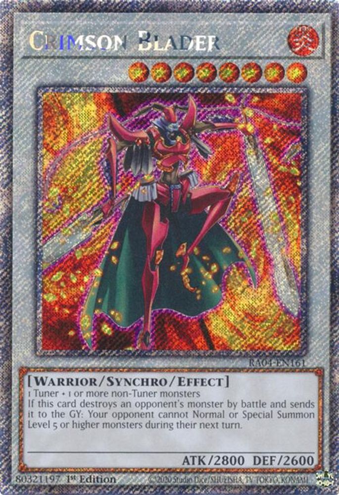 Crimson Blader (Platinum Secret Rare) (RA04-EN161) - Platinum Secret Rare