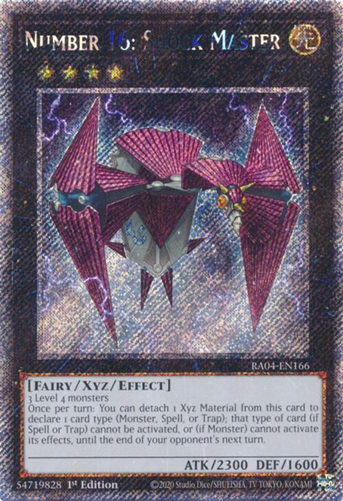 Number 16: Shock Master (Platinum Secret Rare) (RA04-EN166) - Platinum Secret Rare
