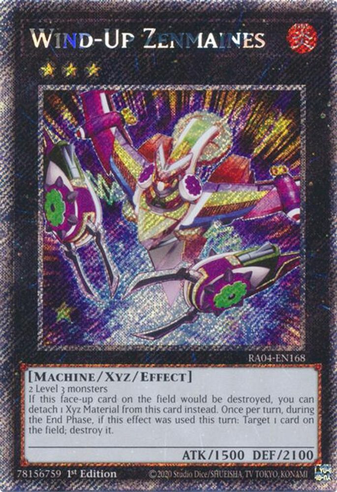 Wind-Up Zenmaines (Platinum Secret Rare) (RA04-EN168) - Platinum Secret Rare
