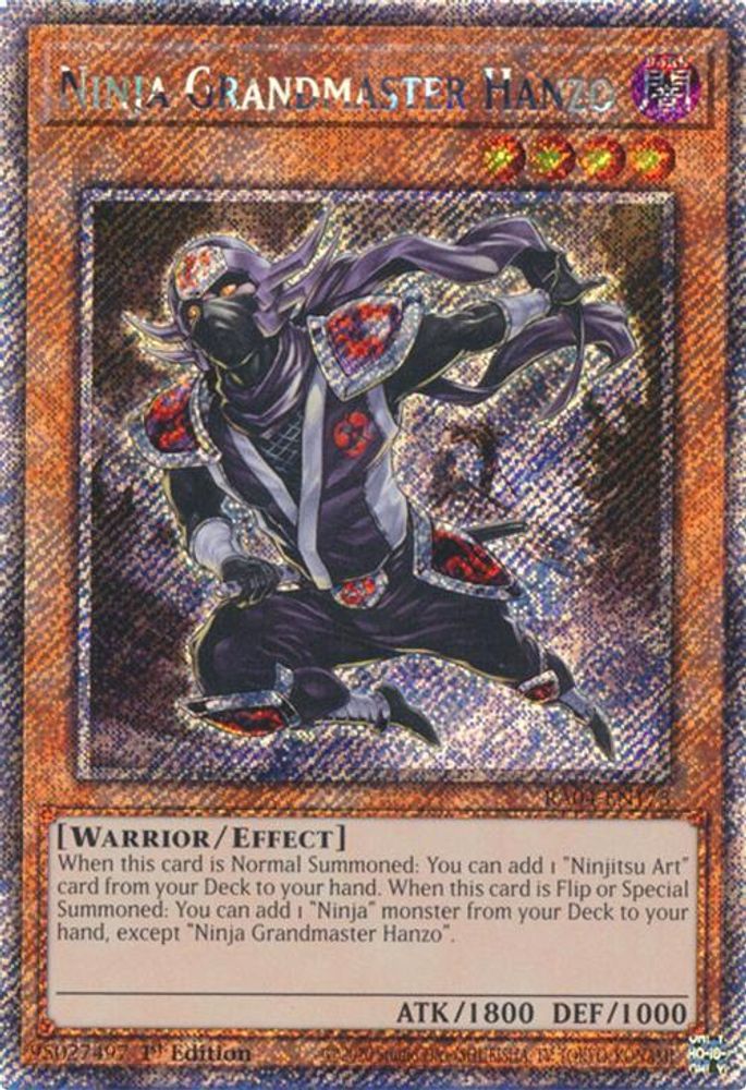 Ninja Grandmaster Hanzo (Platinum Secret Rare) (RA04-EN173) - Platinum Secret Rare