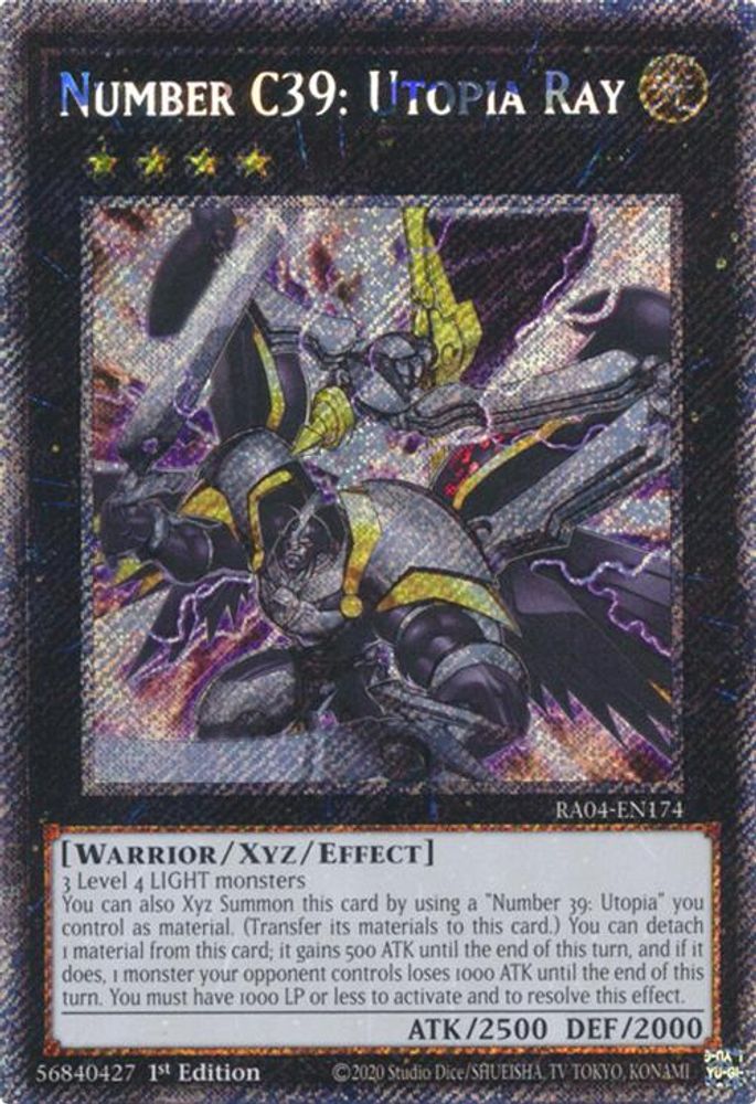 Number C39: Utopia Ray (Platinum Secret Rare) (RA04-EN174) - Platinum Secret Rare