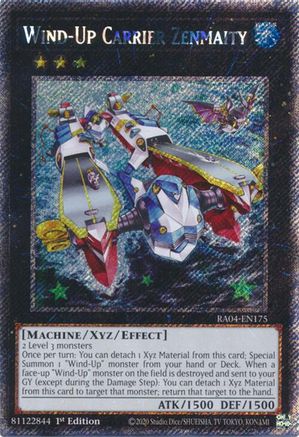Wind-Up Carrier Zenmaity (Platinum Secret Rare) (RA04-EN175) - Quarter Century Stampede 1st Edition