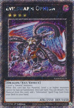 Evilswarm Ophion (Platinum Secret Rare) (RA04-EN179) - Quarter Century Stampede 1st Edition