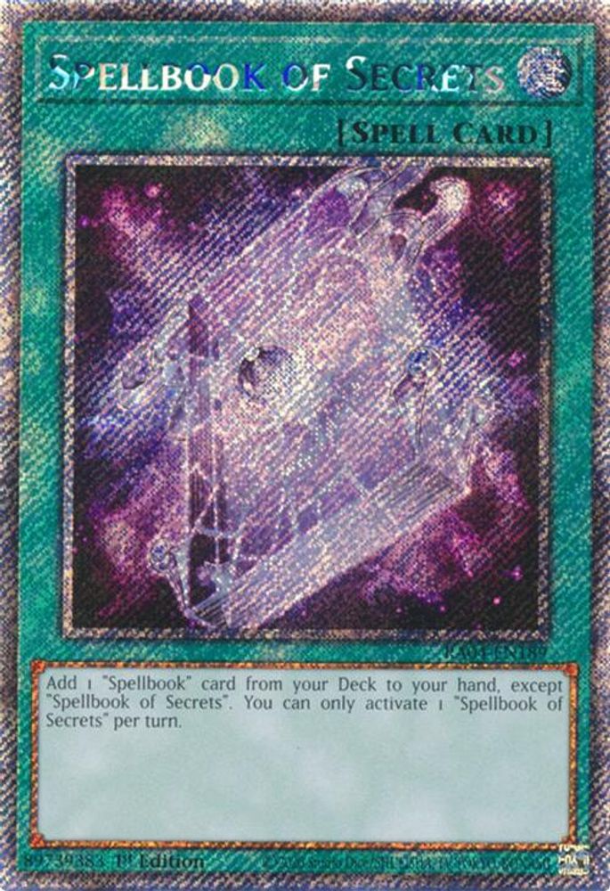 Spellbook of Secrets (Platinum Secret Rare) (RA04-EN189) - Platinum Secret Rare