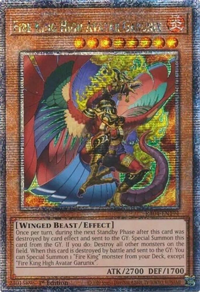 Fire King High Avatar Garunix (Quarter Century Secret Rare) (RA04-EN194) - Quarter Century Secret Rare