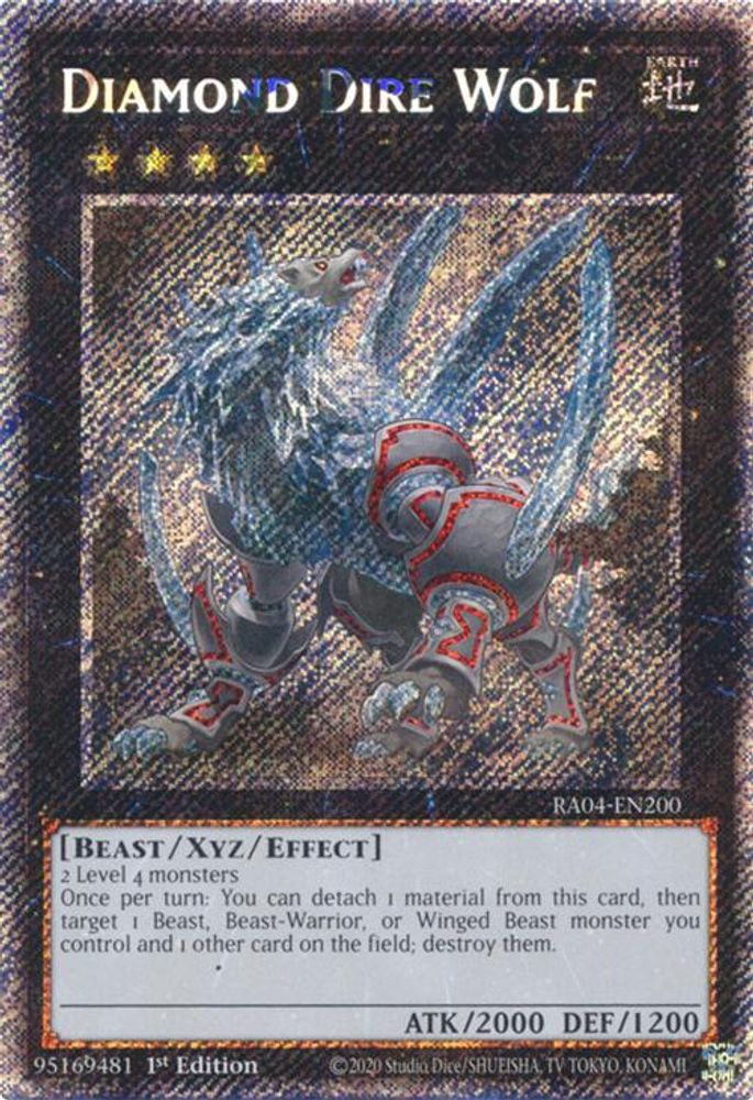 Diamond Dire Wolf (Platinum Secret Rare) (RA04-EN200) - Platinum Secret Rare