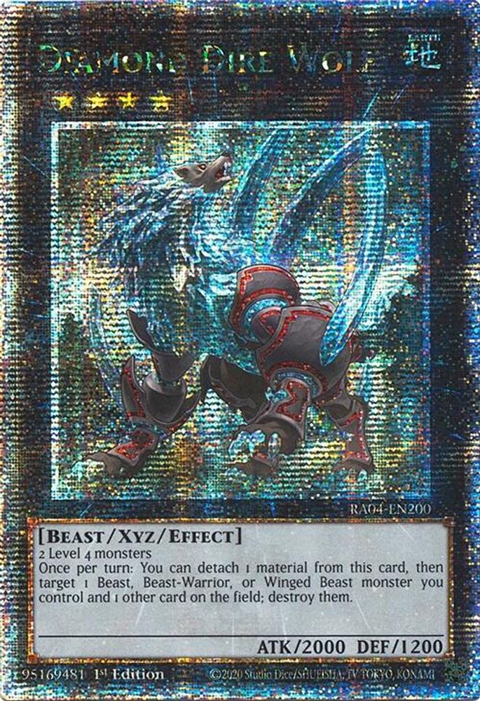 Diamond Dire Wolf (Quarter Century Secret Rare) (RA04-EN200) - Quarter Century Secret Rare