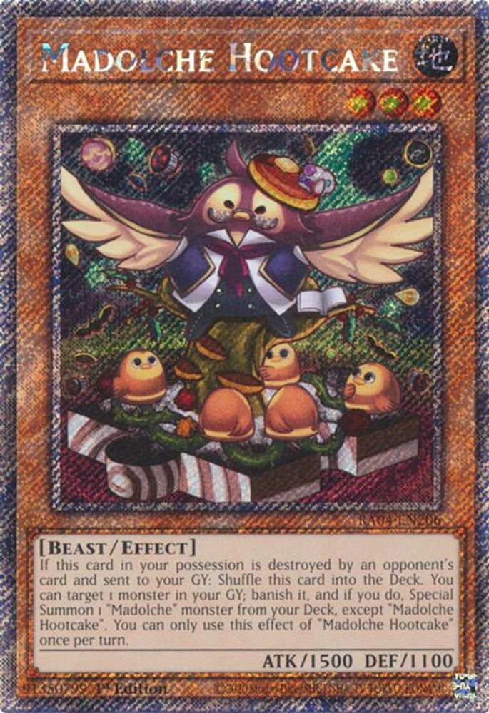 Madolche Hootcake (Platinum Secret Rare) (RA04-EN206) - Platinum Secret Rare