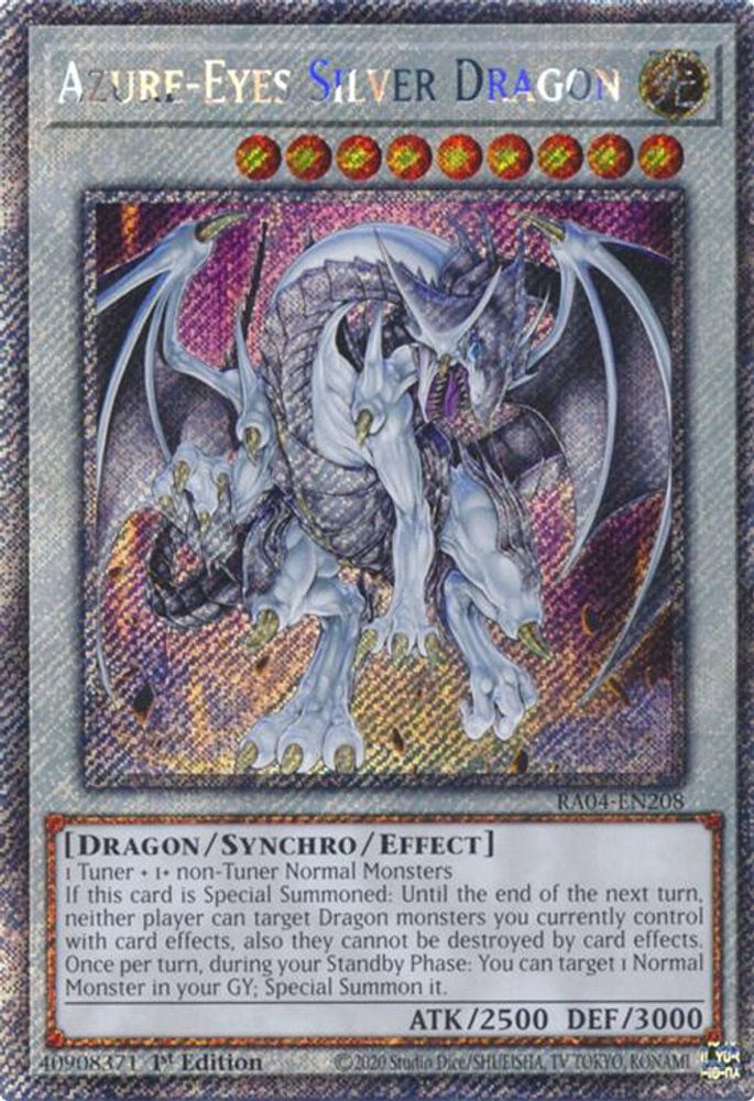 Azure-Eyes Silver Dragon (Platinum Secret Rare) (RA04-EN208) - Platinum Secret Rare