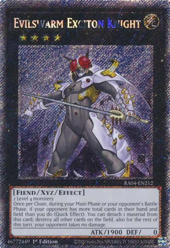 Evilswarm Exciton Knight (Platinum Secret Rare) (RA04-EN212) - Platinum Secret Rare