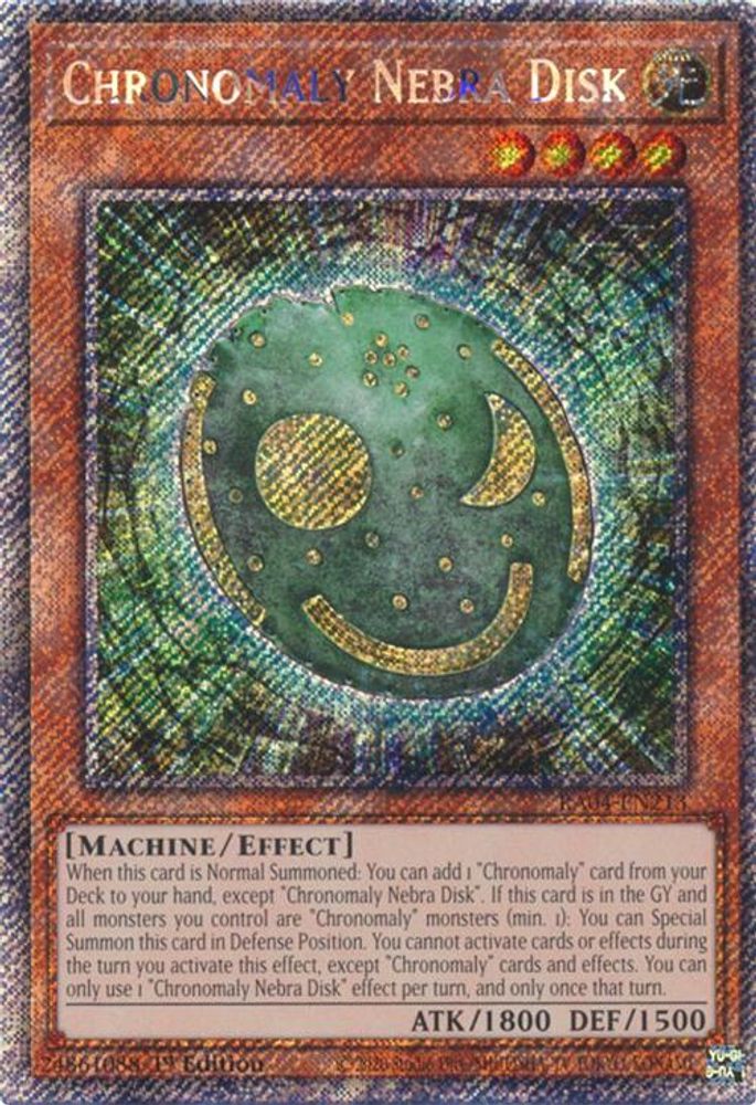 Chronomaly Nebra Disk (Platinum Secret Rare) (RA04-EN213) - Platinum Secret Rare