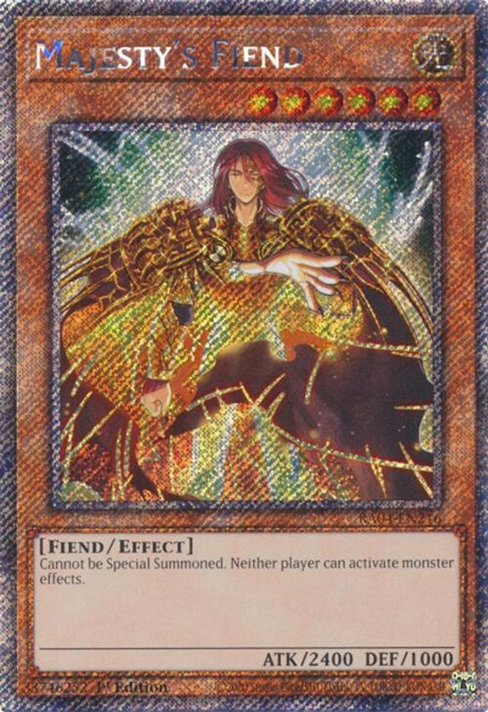 Majesty's Fiend (Platinum Secret Rare) (RA04-EN216) - Platinum Secret Rare