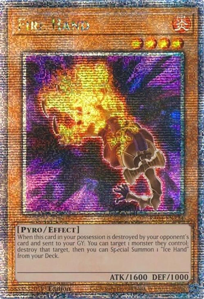 Fire Hand (Quarter Century Secret Rare) (RA04-EN224) - Quarter Century Secret Rare