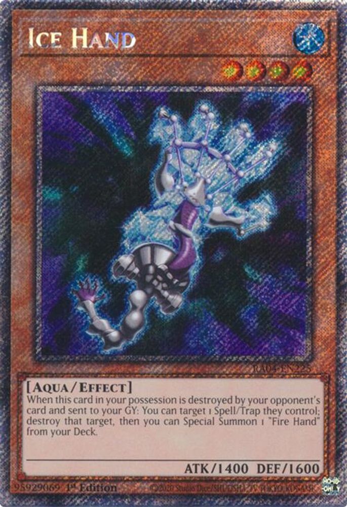 Ice Hand (Platinum Secret Rare) (RA04-EN225) - Platinum Secret Rare