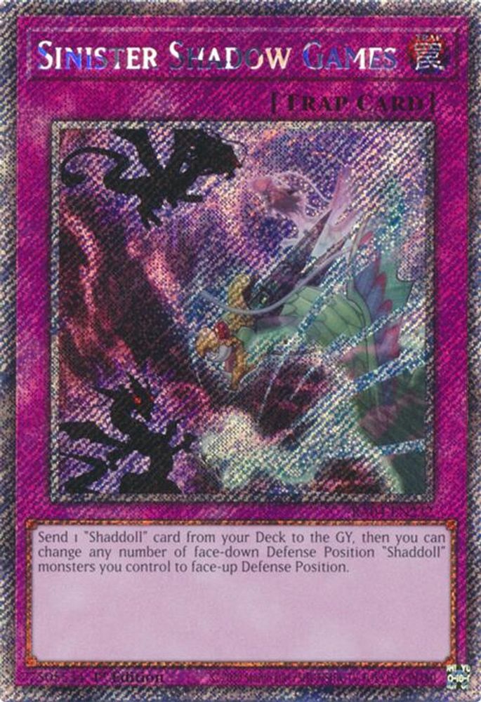 Sinister Shadow Games (Platinum Secret Rare) (RA04-EN232) - Platinum Secret Rare
