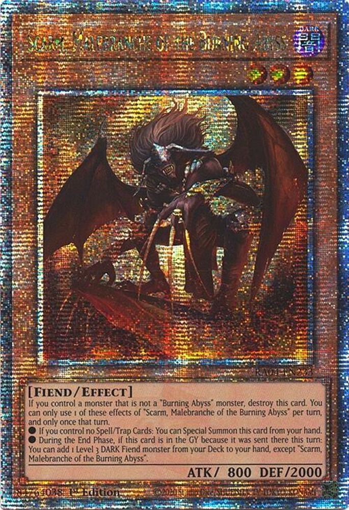 Scarm, Malebranche of the Burning Abyss (Quarter Century Secret Rare) (RA04-EN233) - Quarter Century Secret Rare