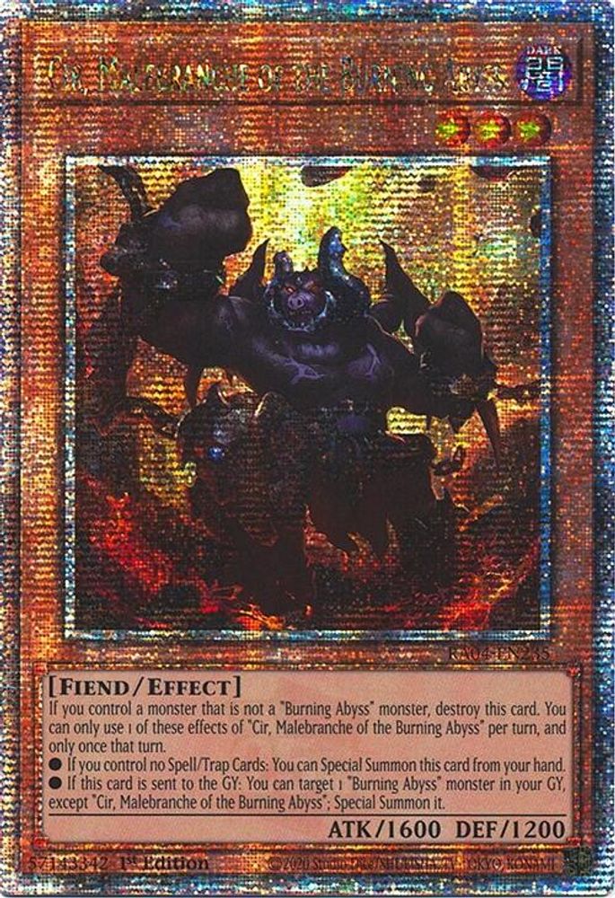 Cir, Malebranche of the Burning Abyss (Quarter Century Secret Rare) (RA04-EN235) - Quarter Century Secret Rare