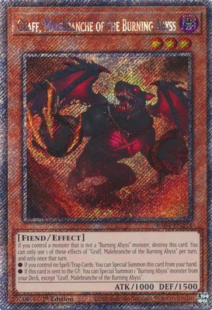 Graff, Malebranche of the Burning Abyss (Platinum Secret Rare) (RA04-EN234) - Quarter Century Stampede 1st Edition