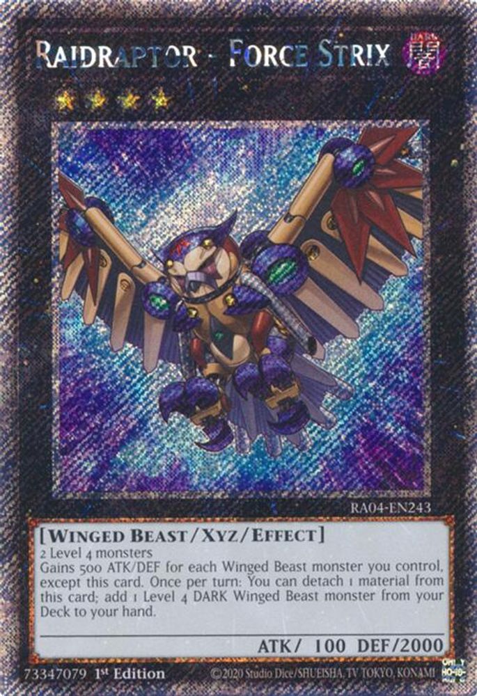 Raidraptor - Force Strix (Platinum Secret Rare) (RA04-EN243) - Platinum Secret Rare