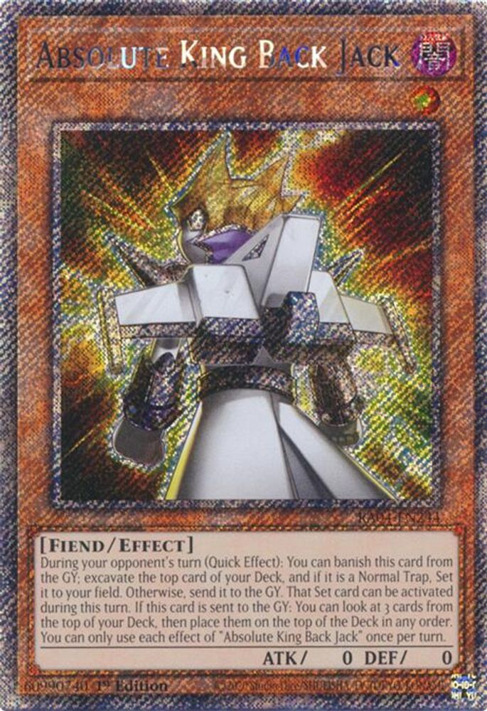 Absolute King Back Jack (Platinum Secret Rare) (RA04-EN244) - Platinum Secret Rare