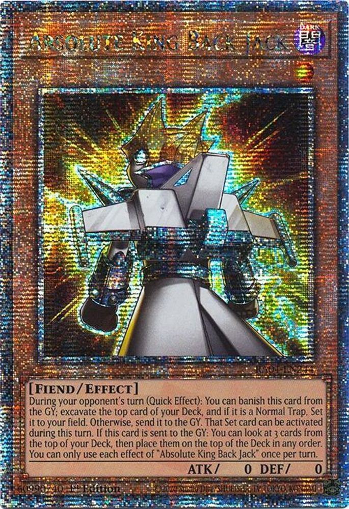 Absolute King Back Jack (Quarter Century Secret Rare) (RA04-EN244) - Quarter Century Secret Rare