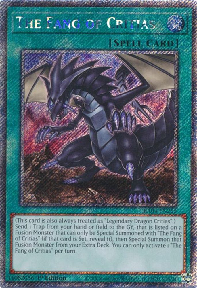 The Fang of Critias (Platinum Secret Rare) (RA04-EN255) - Platinum Secret Rare