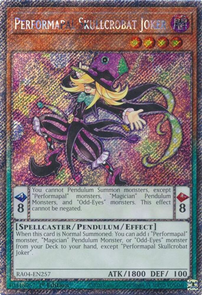 Performapal Skullcrobat Joker (Platinum Secret Rare) (RA04-EN257) - Platinum Secret Rare